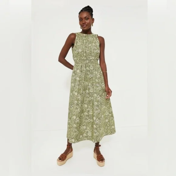 tuckernuck green dress TUCKERNUCK Braid Neck DoublePocket Tweed Dress – Silver Accents main image 1
